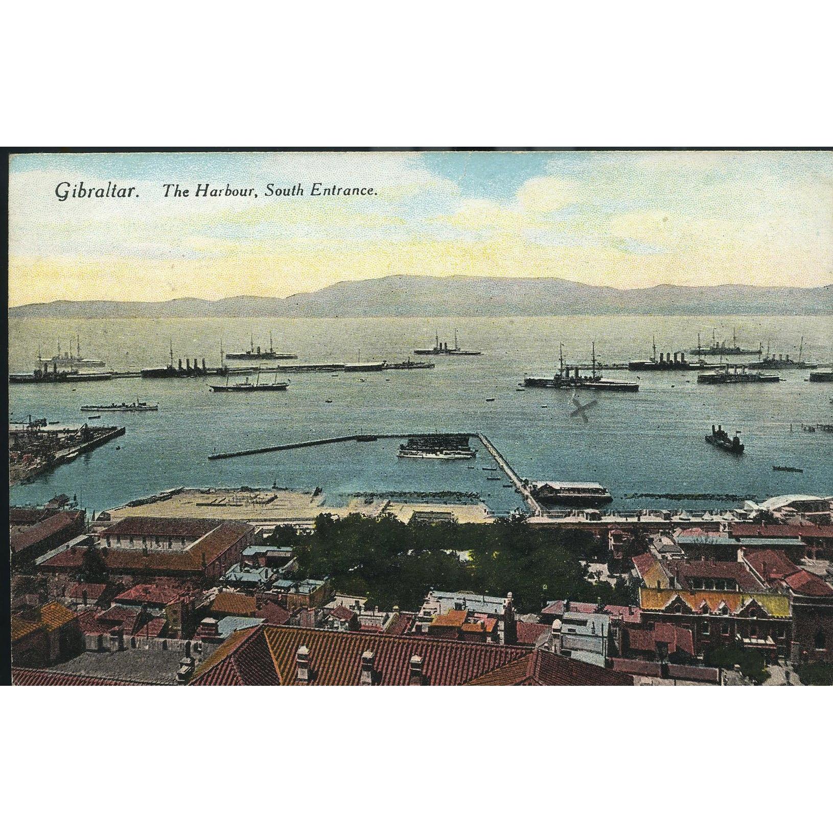 Colour Postcard 'Gibraltar. The Harbour, South Entrance'