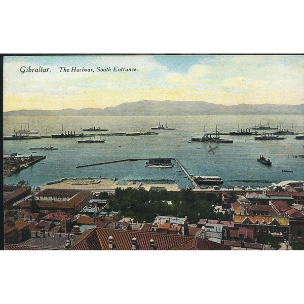 Colour Postcard 'Gibraltar. The Harbour, South Entrance'