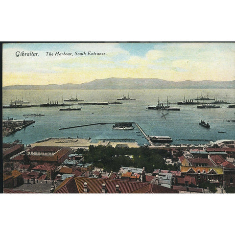 Colour Postcard 'Gibraltar. The Harbour, South Entrance'