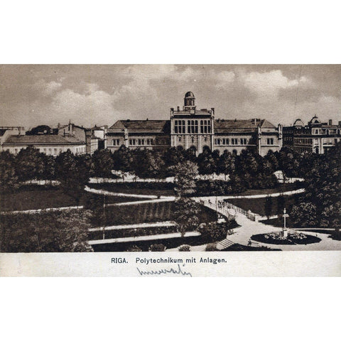 Postcard 'Riga. Polytechnikum mit Anlagen'