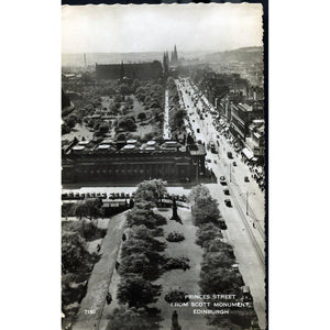 Lansdowne Publishing Co. Ltd. Real Photograph Postcard 'Princes Street from Scott Monument, Edinburgh'