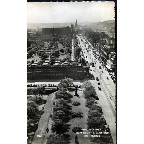 Lansdowne Publishing Co. Ltd. Real Photograph Postcard 'Princes Street from Scott Monument, Edinburgh'