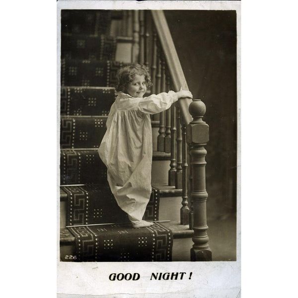 Bamforth Real Photograph Postcard 'Good Night!'