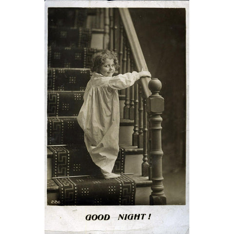 Bamforth Real Photograph Postcard 'Good Night!'