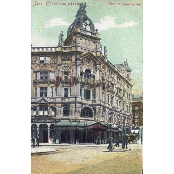 Colour Postcard with Christmas Greeting 'The Hippodrome'