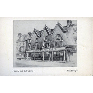 Postcard 'Castle and Ball Hotel, Marlborough'