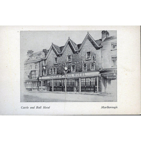 Postcard 'Castle and Ball Hotel, Marlborough'