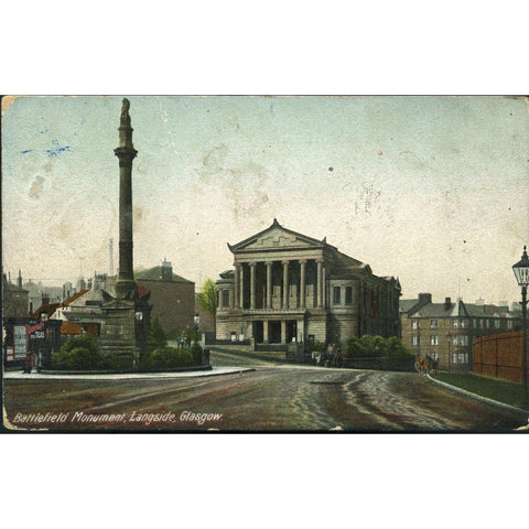 J.M. & Co. London Series Postcard 'Battlefield Monument, Langside, Glasgow'