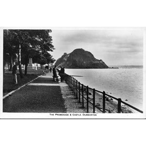 Holmes' Real Photo Series Postcard 'The Promenade & Castle, Dumbarton'