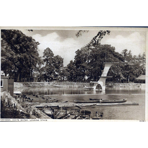 Photochrom Co. Ltd. Postcard 'Swindon. Coate Water. Landing Stage'