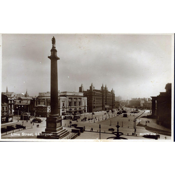 Valentine's Real Photograph Postcard Lime Street, Liverpool'