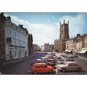 Arthur Dixon Postcard 'The Market Place and Parish Church, Cirencester, Gloucestershire'