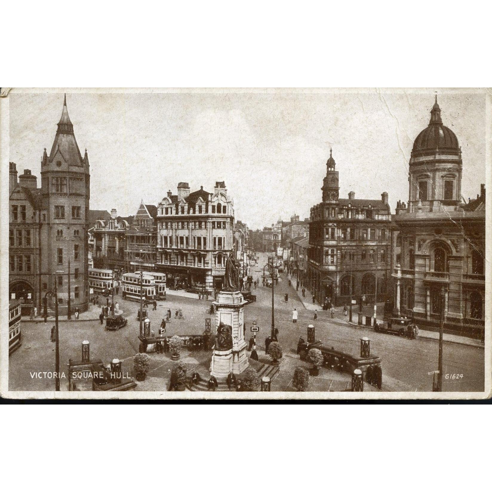 Valentine's 'Carbotone' Postcard 'Victoria Square, Hull'