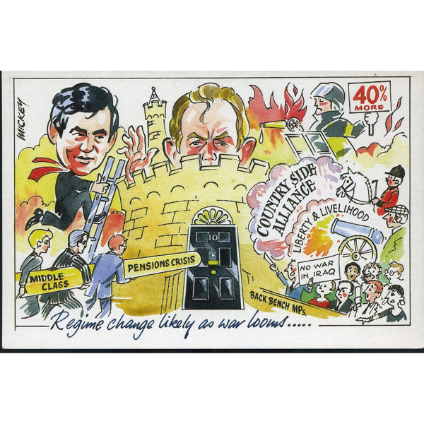 Cynicure Cards Postcard 'Regime change likely. Tony Blair under pressure from all sides''