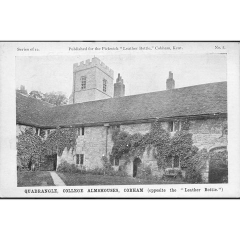 Advertising Postcard 'Quadrangle, College Almshouses, Cobham'