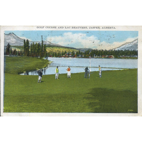 Valentine Edy Co. Ltd. Postcard 'Golf Course and Lac Beauvert, Jasper, Alberta'