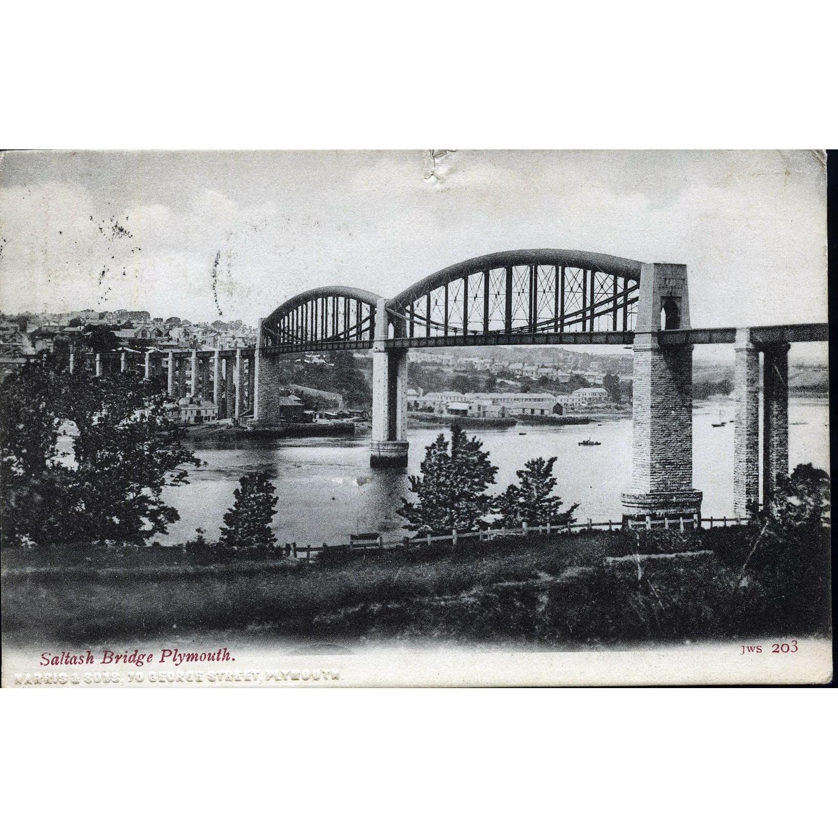 JWS Postcard 'Saltash Bridge Plymouth'