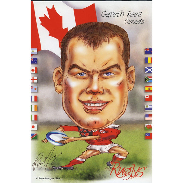 Peter Morgan Rugby Postcard 'Gareth Rees, Canada'