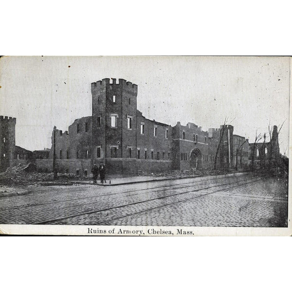 Metropolitan News Co. Postcard 'Ruins of Armory, Chelsea, Mass.'