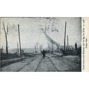 Postcard 'Everett Avenue from Broadway, After the Big Fire of Apr. 12, 1908, Chelsea, Mass.'