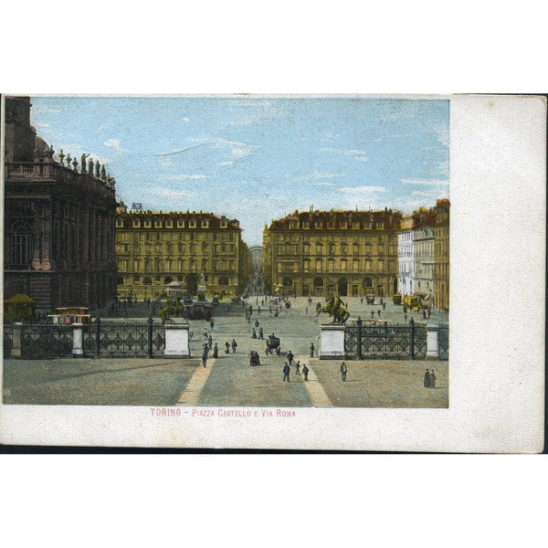 Postcard 'Torino - Plazza Castello& Via Roma'