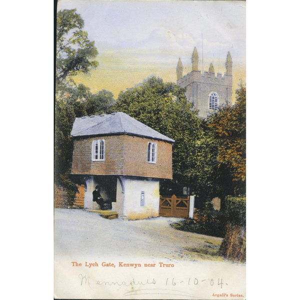 Argall's Series Postcard 'The Lych Gate, Kenwyn near Truro'