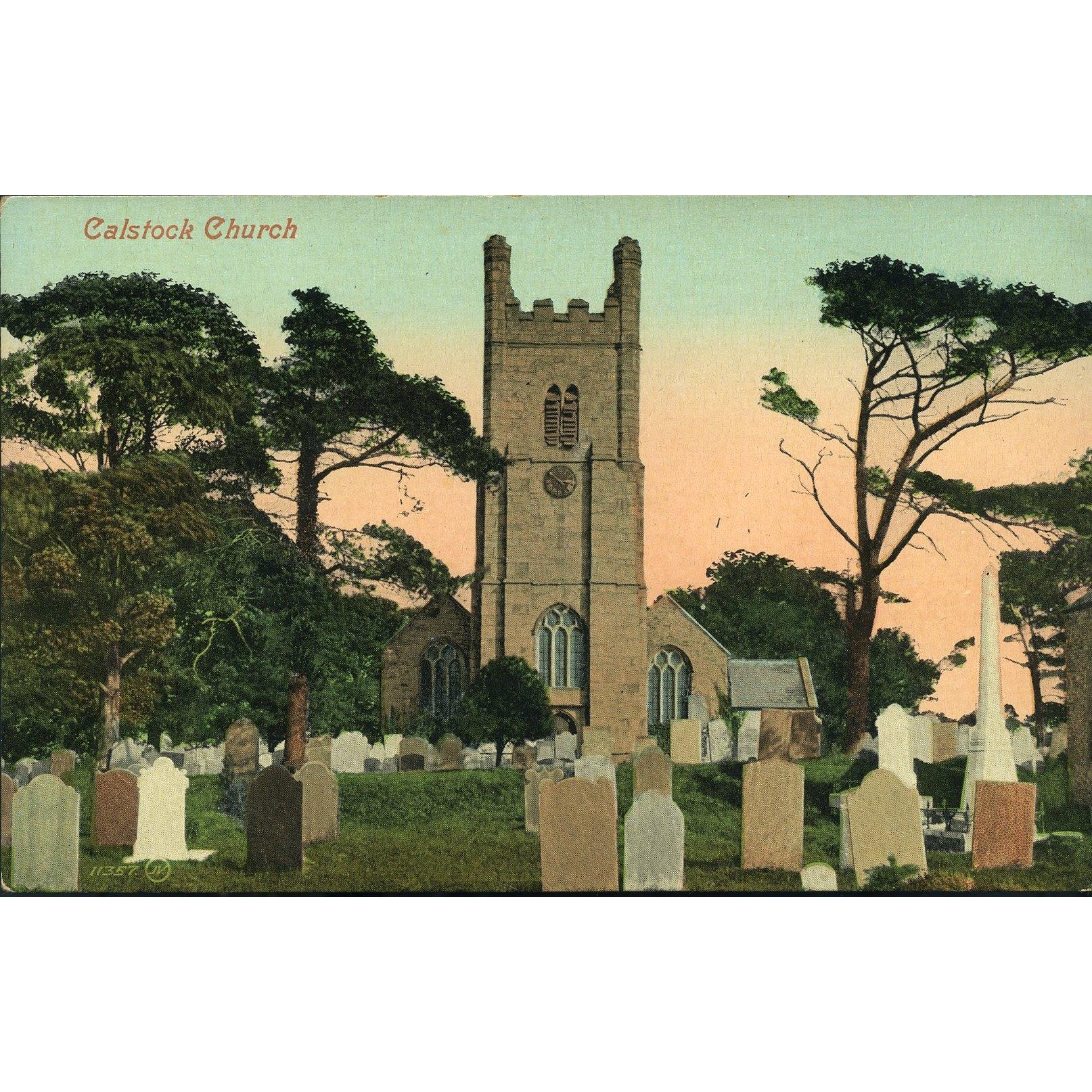 Valentine's Series Postcard 'Calstock Church'