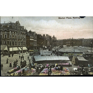 Valentine's Series Postcard 'Market Place, Nottingham'