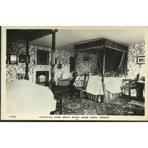 Kingsway Real Photo Series Postcard 'Pickwick's Room, Great White Horse Hotel, Ipswich'