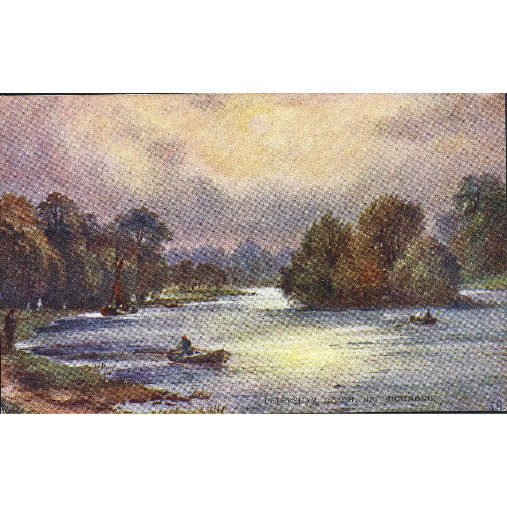 C. W. Faulkner & Co. Postcard 'Petersham Reach, Nr. Richmond'