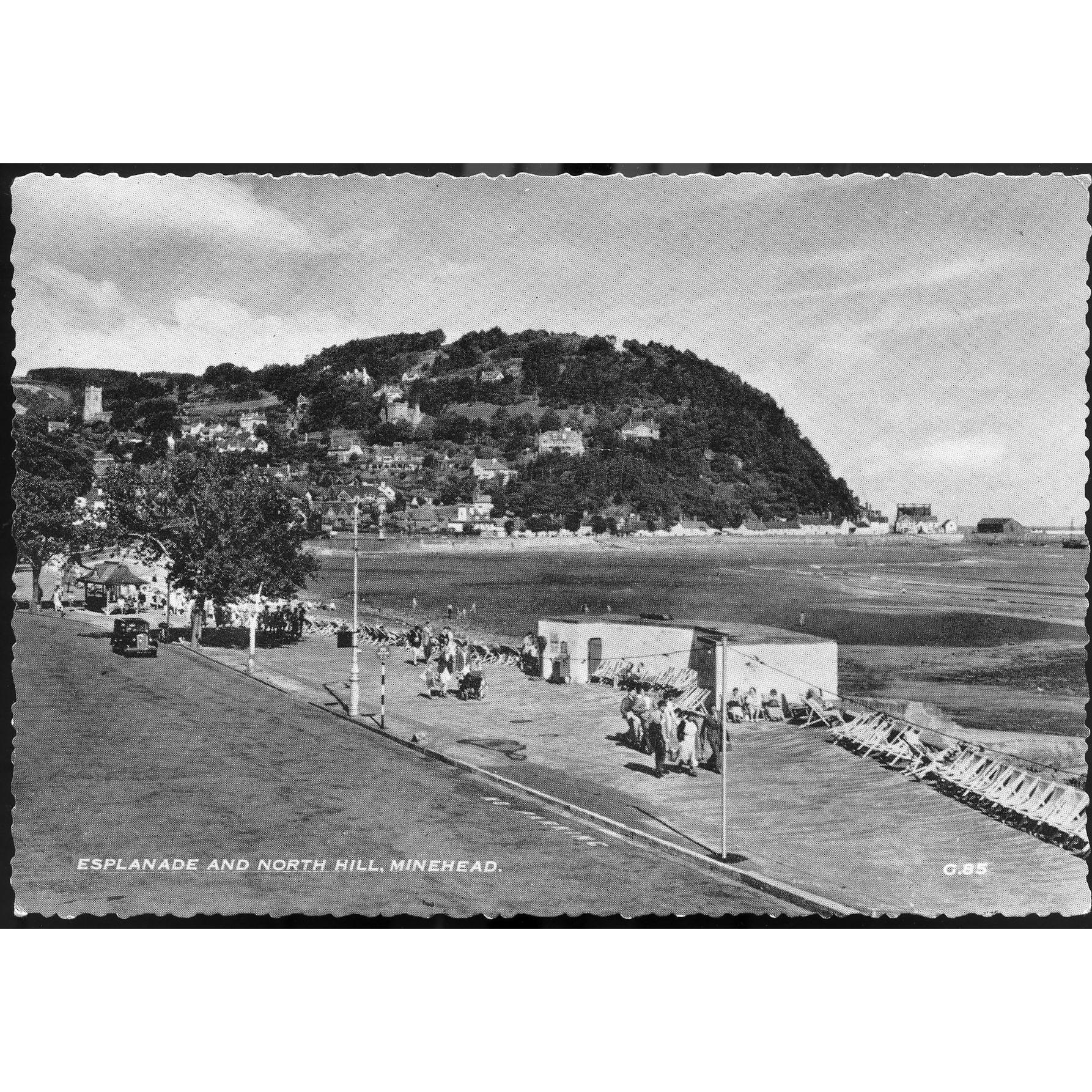 Postcard 'Esplanade and North Hill, Minehead'