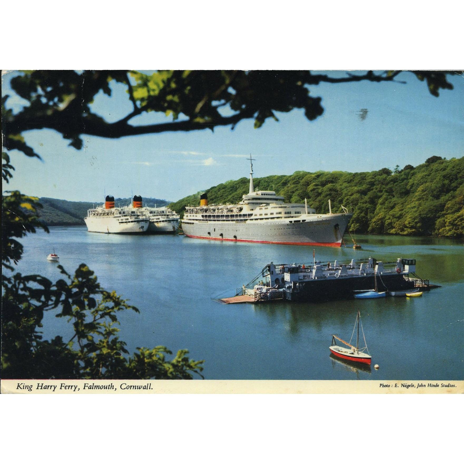 John Hinde Original Colour Postcard 'King Harry Ferry, Falmouth, Cornwall'