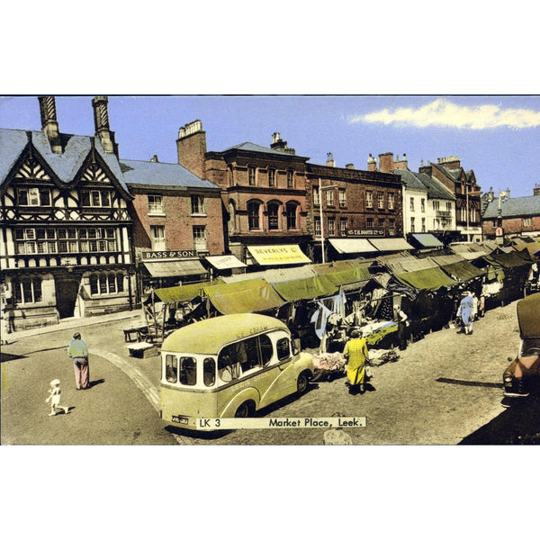 Frith Card Colour Postcard 'Market Place, Leek'