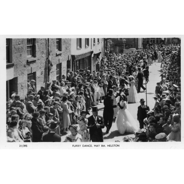 Overland Views Tintagel Real Photograph Postcard 'Furry Dance, May 8th, Helston'