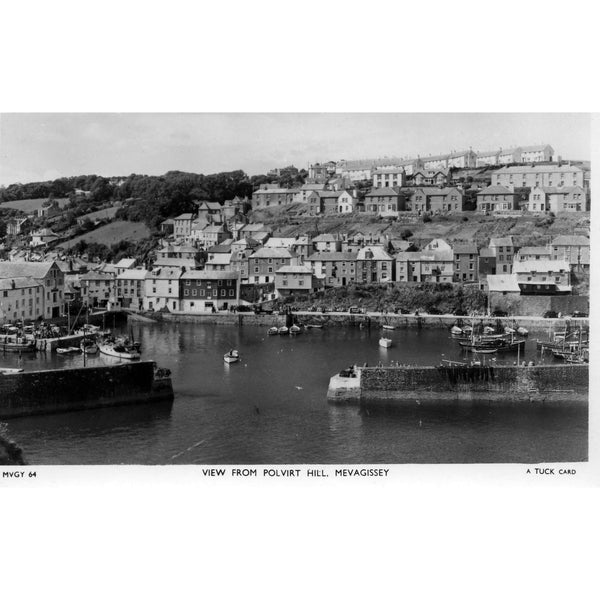 Tuck's Real Photograph Postcard 'View from Polvirt Hill, Mevagissey'