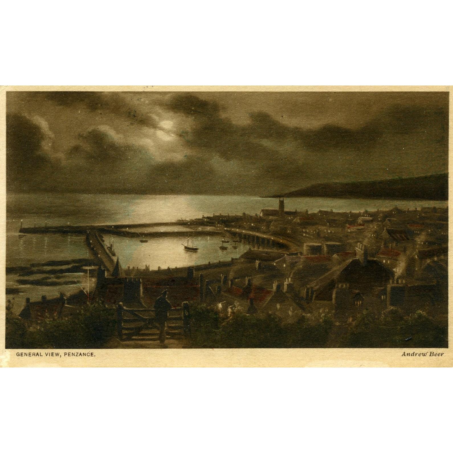 Andrew Beer Postcard 'General View, Penzance'