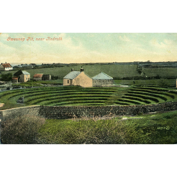 Valentine's Series 'Souvenir' Postcard 'Gwennap Pit, near Redruth'