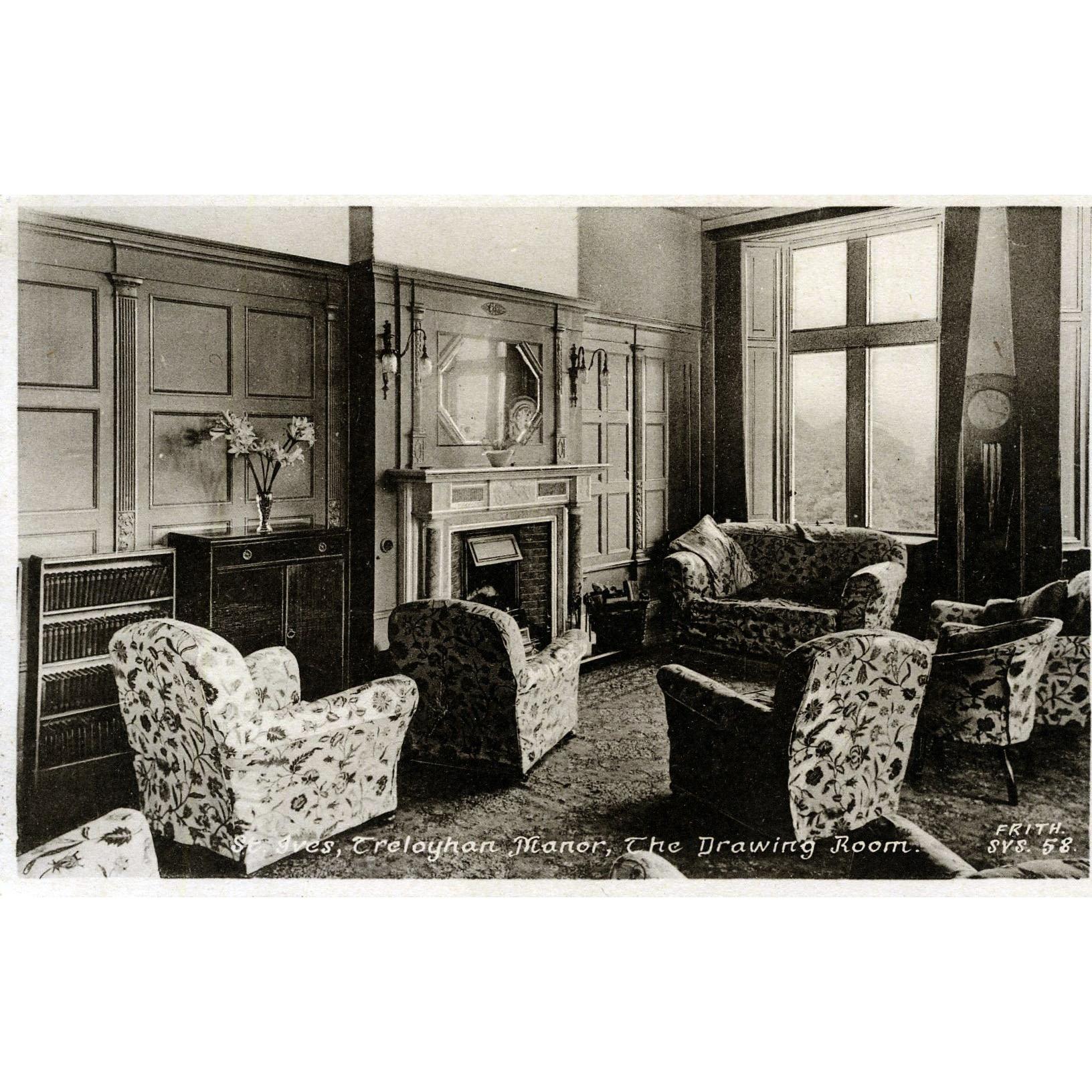 Frith's Series Postcard 'St. Ives, Treloyhan Manor, The Drawing Room'