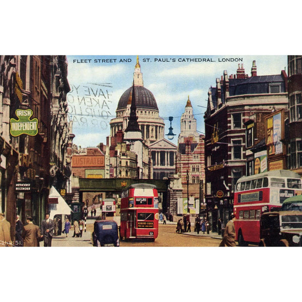 Valentine's 'Valesque' Series Postcard 'Fleet Street and St. Paul's Cathedral, London'