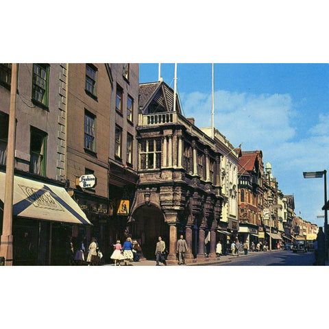 Colour Postcard 'Guildhall and High Street, Exeter'