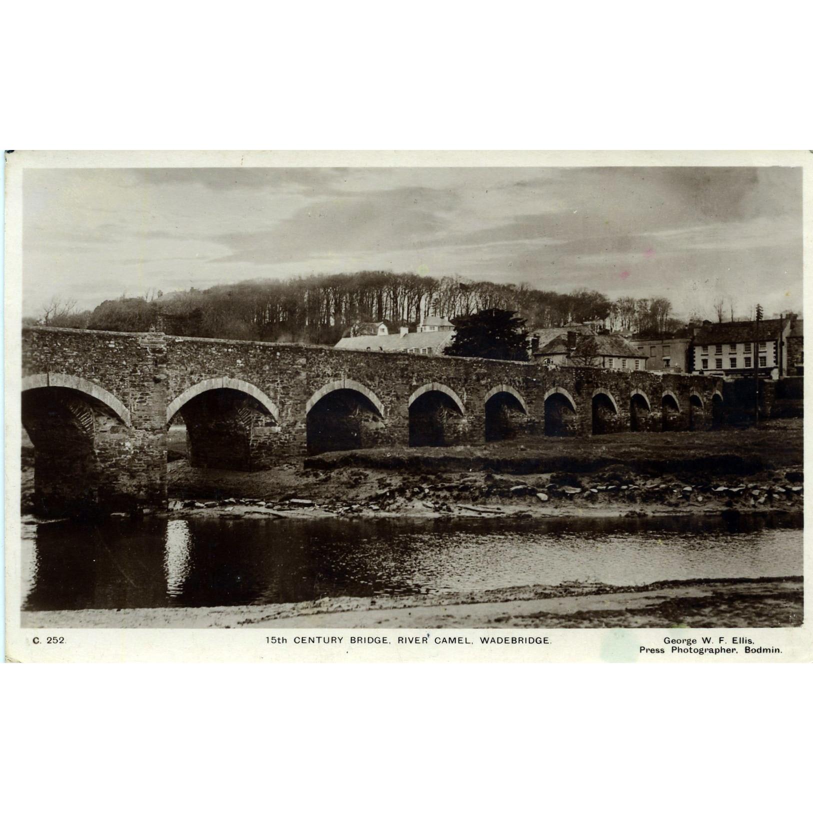 Real Photograph Postcard '15th Century Bridge, River Camel, Wadebridge'