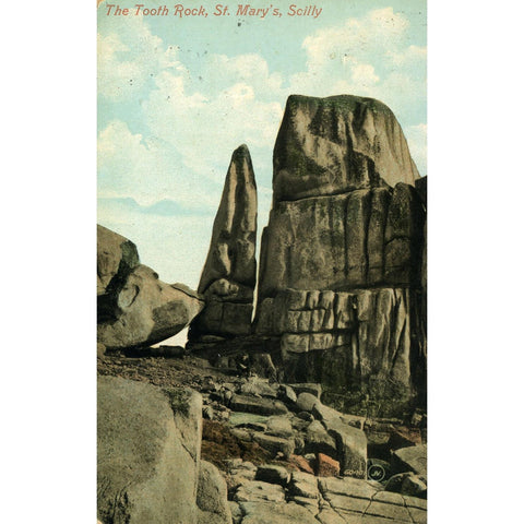 Valentine's Series Colour Postcard 'The Tooth Rock, St. Mary's, Scilly'