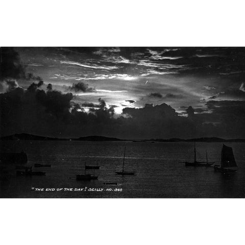 James Gibson Scilly Isles Real Photograph Postcard 'The end of the day'