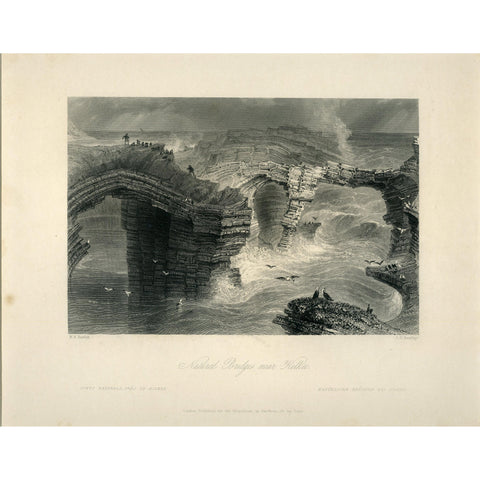 Engraving 'Natural Bridges near Kilkee' 1841