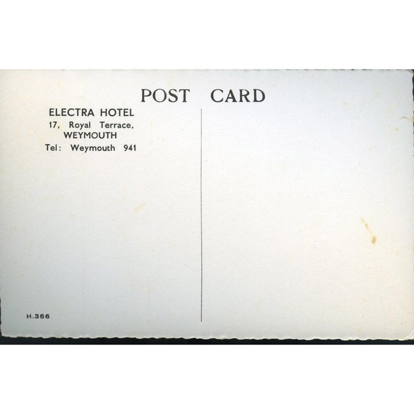 Advertising Postcard 'Electra Hotel, Weymouth'