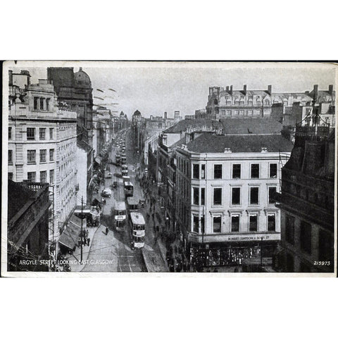 Valentine's 'Silveresque' Postcard 'Argyle Street looking East, Glasgow'