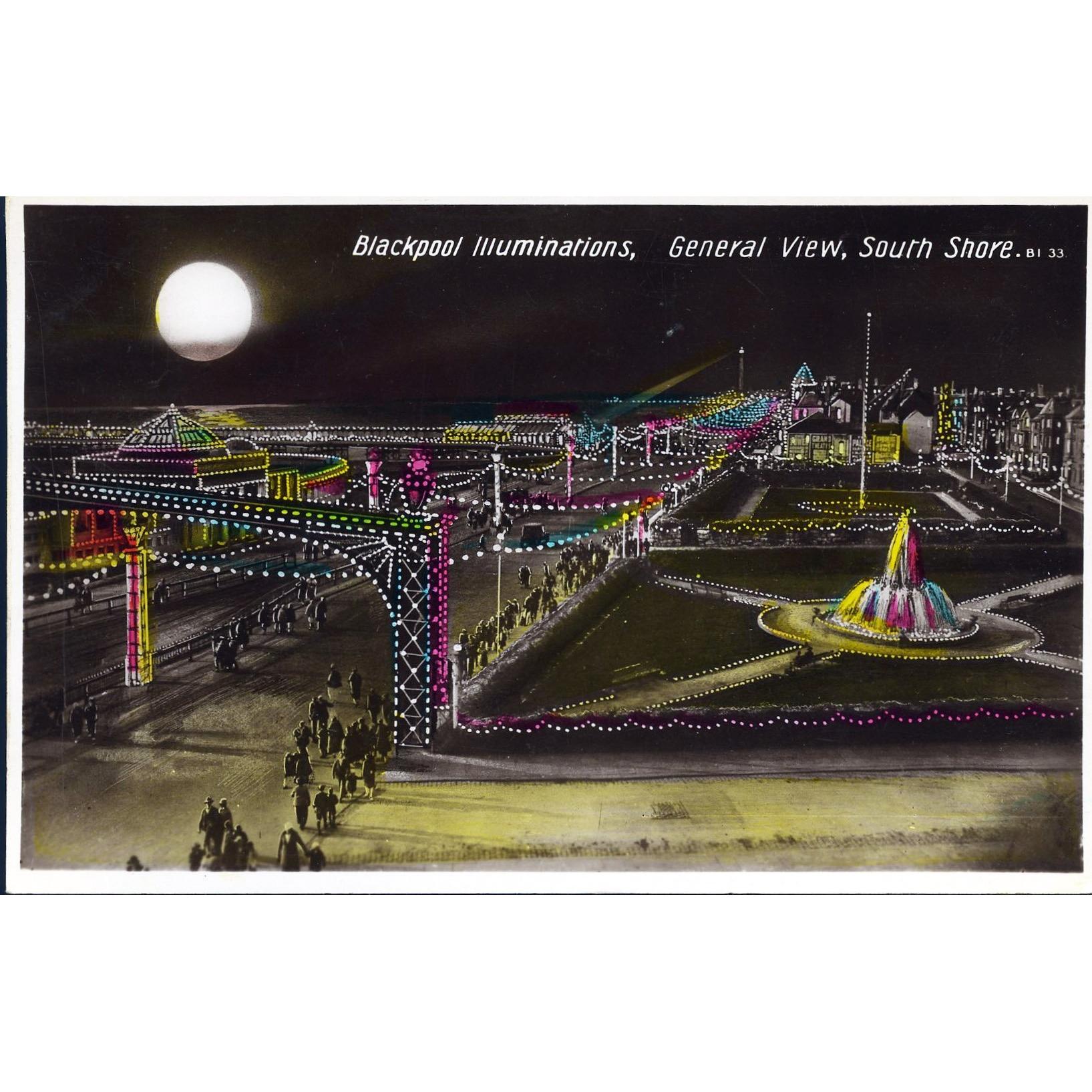 Real Photograph Postcard 'Blackpool Illuminations'