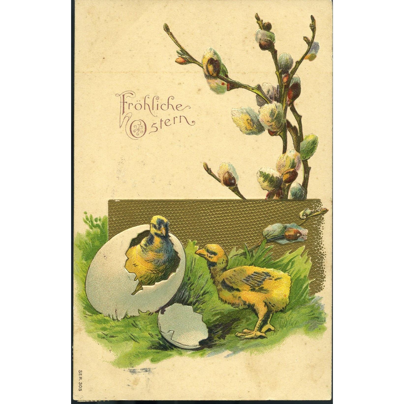 German Easter Postcard 'Frohliche Ostern'