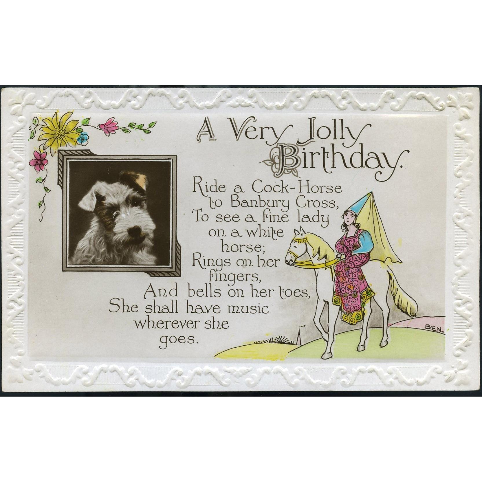 Real Photograph Postcard 'A Very Jolly Birthday'