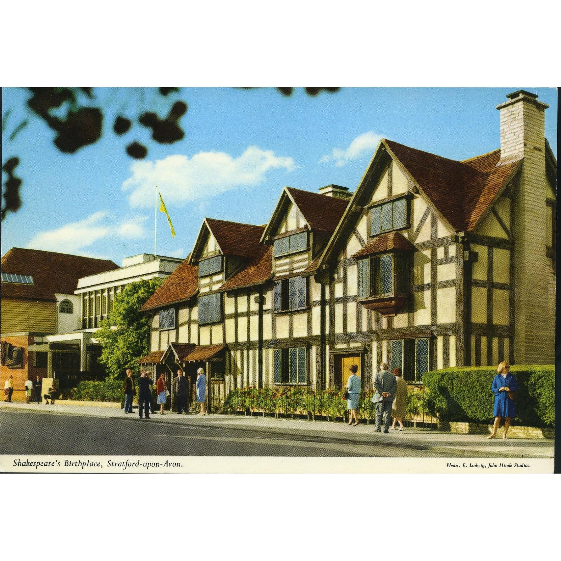 John Hinde Original Postcard 'Shakespeare's Birthplace, Stratford-upon-Avon'